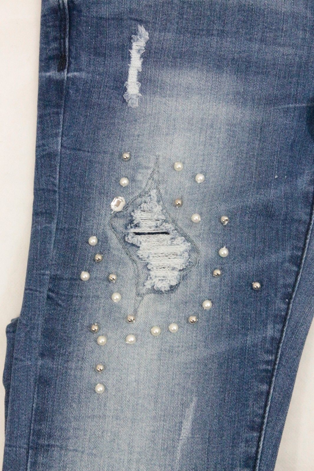bebe jeans with pearls